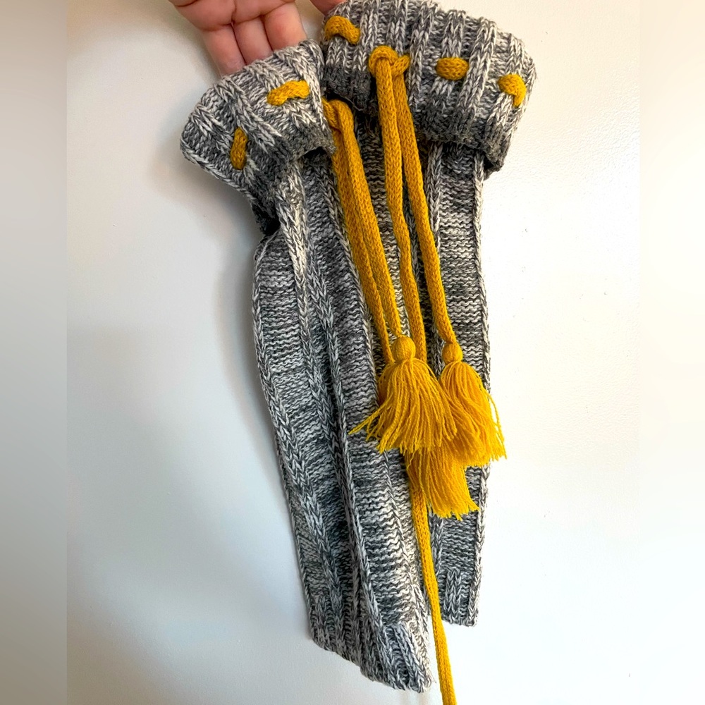Boot length Leg Warmers with fold over top